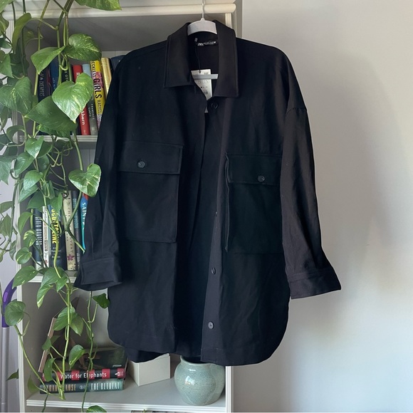 Black shacket zara Clearance